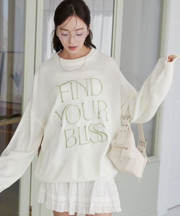 WEGO グラフィックニットBIGプルオーバー 柄1