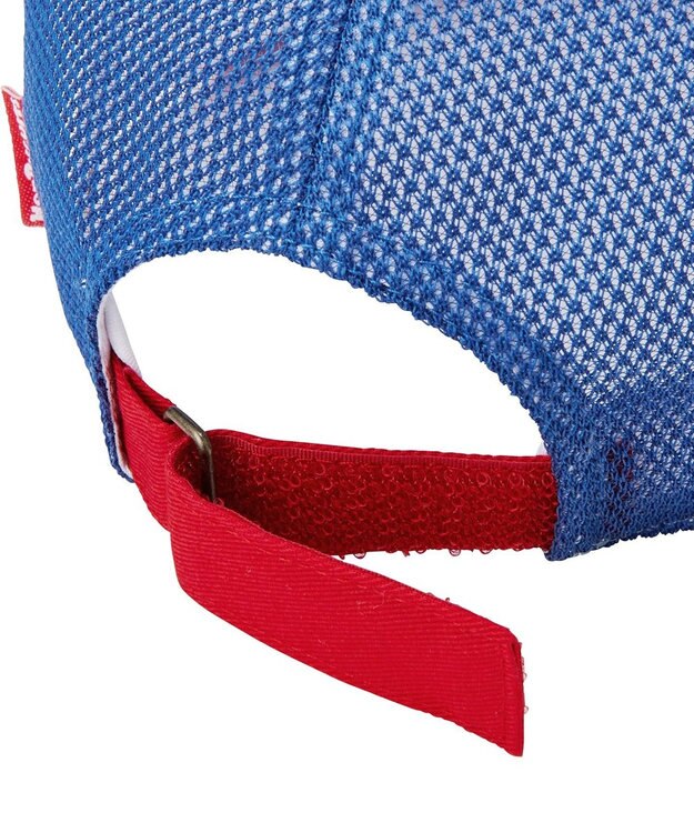 MIKI HOUSE HOT BISCUITS 【44-54cm】 ストライプ ロゴメッシュキャップ ブルー