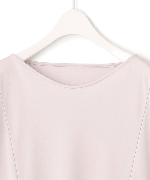 ICB 【洗える】トリアセサテンスムース 5分袖プルオーバー パールグレー系