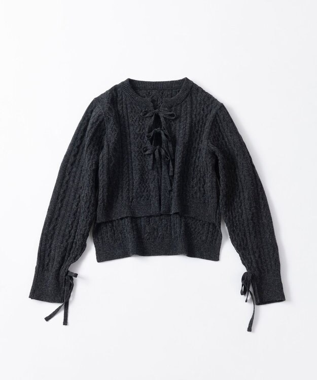 TRICOTE ケーブルニットトップス 95GRAY