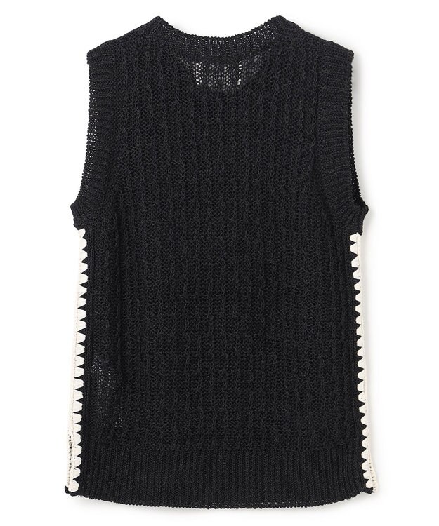 BEIGE， ATACAM / テープヤーン ノースリーブニット Black