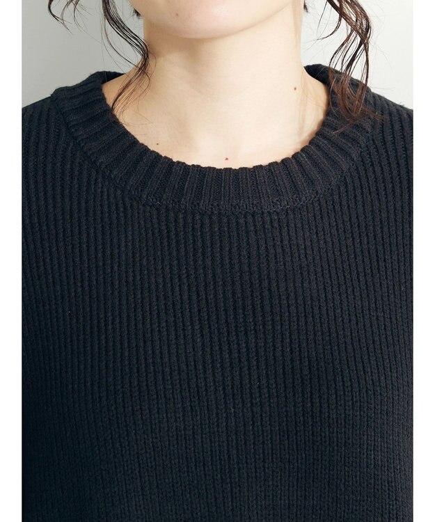 CRAFT STANDARD BOUTIQUE 片畔ニットドッキングチュニック Black