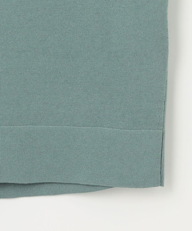 J.PRESS LADIES L 【洗える】COTTON POLYESTER 襟付き ニット ミストグリーン系