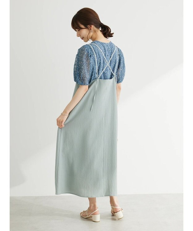 Green Parks 表面感キャミワンピース Blue