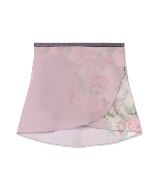 Chacott 【MAY NAGAHISA】ジュニア スカート グレイッシュローズプリント