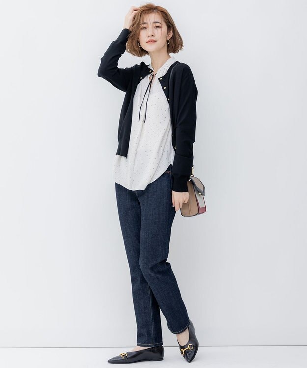 23区 S 【アンサンブル対応】ヴィスコースストレッチ カーディガン ブラック系