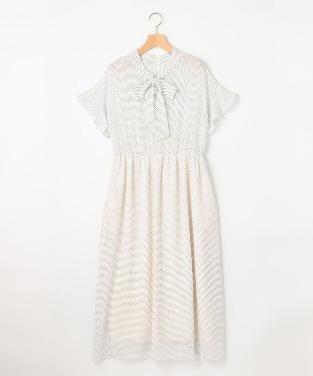 組曲 【WEB限定・2WAY】サッカードビードットプリント ワンピース アイボリー系5