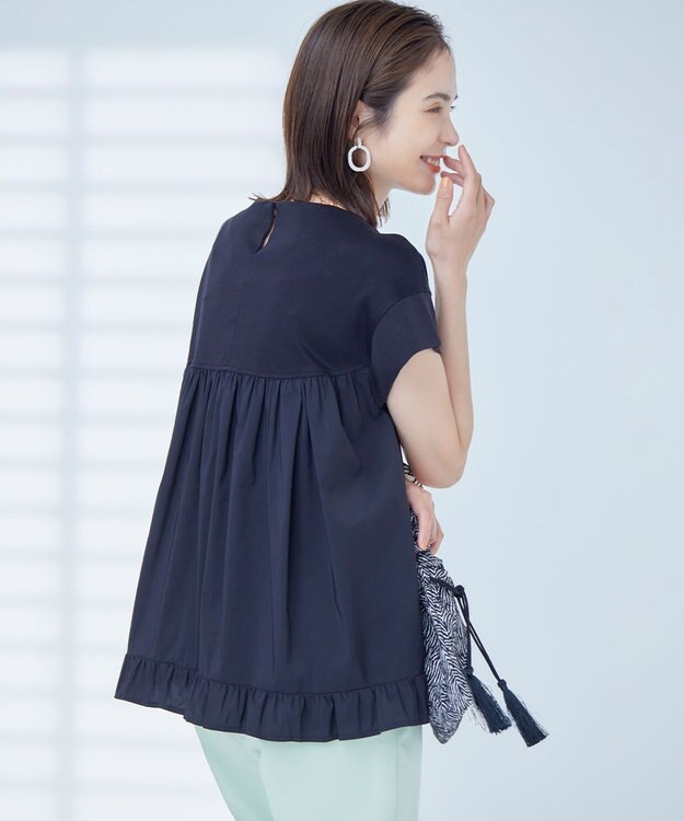 組曲 【WEB限定】コンシャスジャージー チュニックカットソー ブラック系