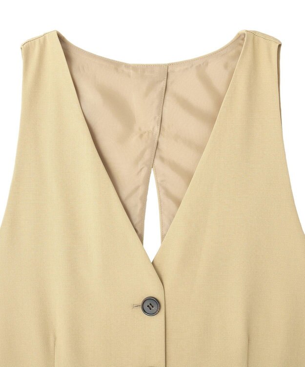 CRAFT STANDARD BOUTIQUE バックスリットショートベスト Beige