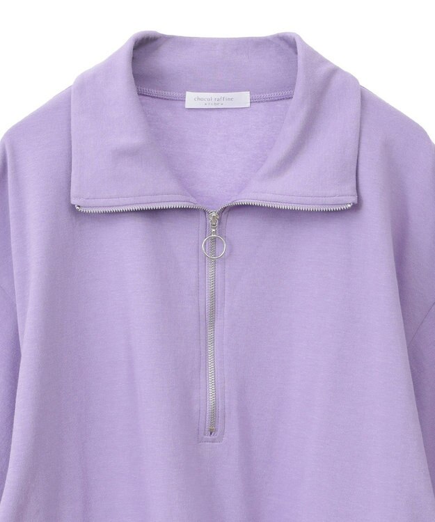 Green Parks ７分袖ハーフＺＩＰプルオーバー Purple