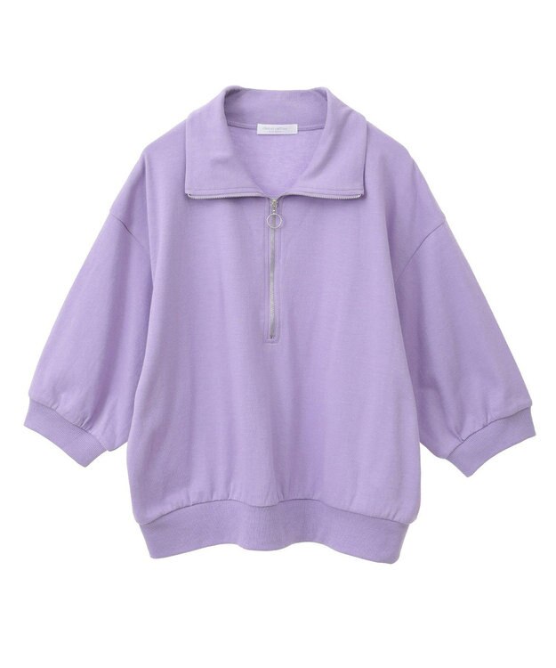 Green Parks ７分袖ハーフＺＩＰプルオーバー Purple