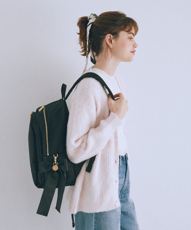 Maison de FLEUR 撥水加工ポケットリボンリュック Black