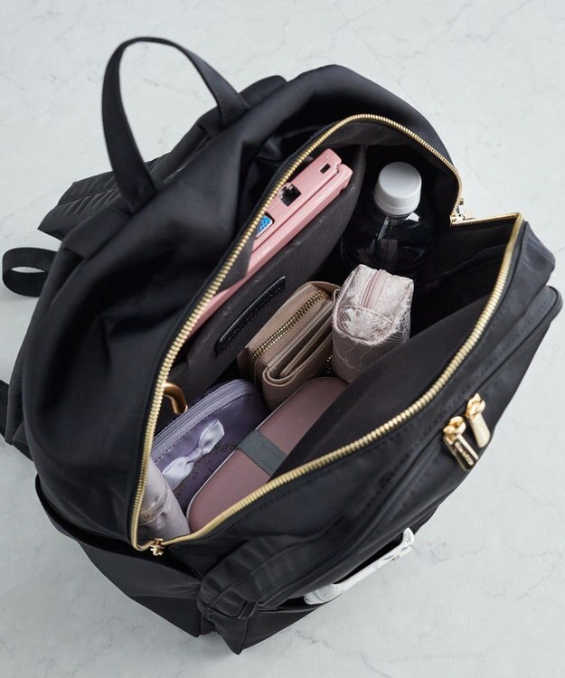 Maison de FLEUR 撥水加工ポケットリボンリュック Black