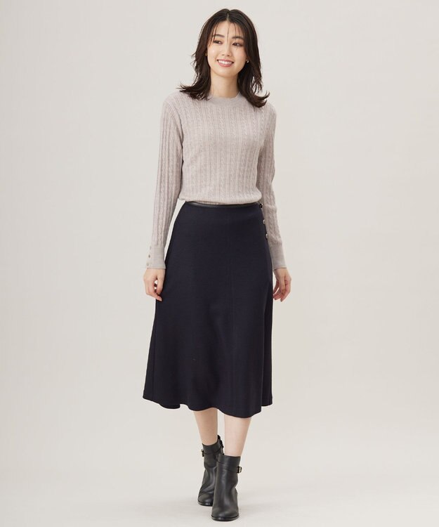 J.PRESS LADIES 【洗える】KNIT BASIC クルーネック ニット トップベージュ系