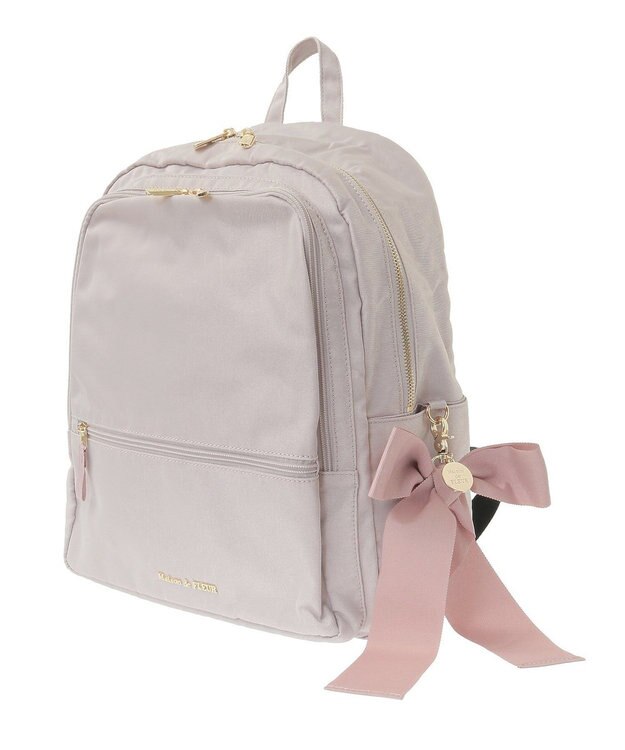 Maison de FLEUR 撥水加工ポケットリボンリュック Grayish Pink