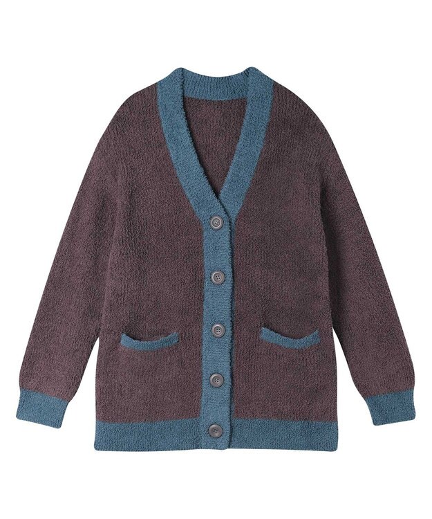 une nana cool カラーブロッキング　カーディガン ブラウン