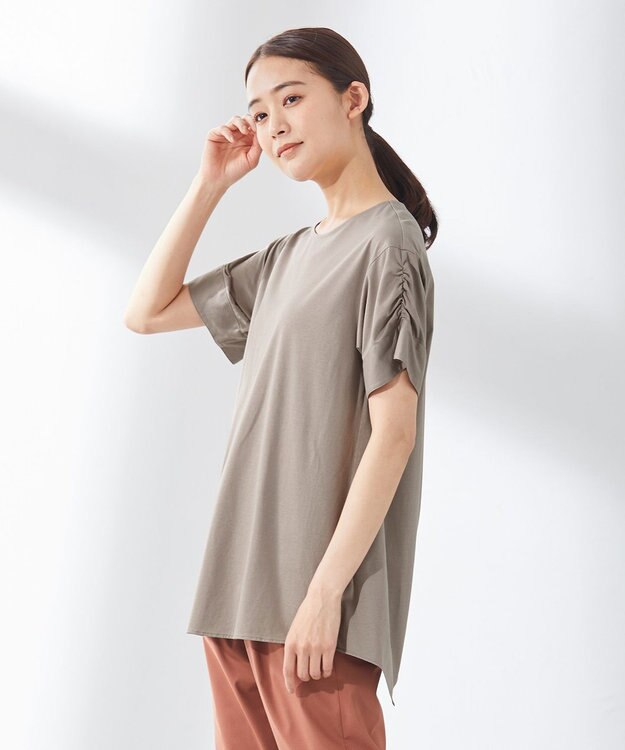 J.PRESS LADIES プレーティングジャージー カットソー ライトグレー系