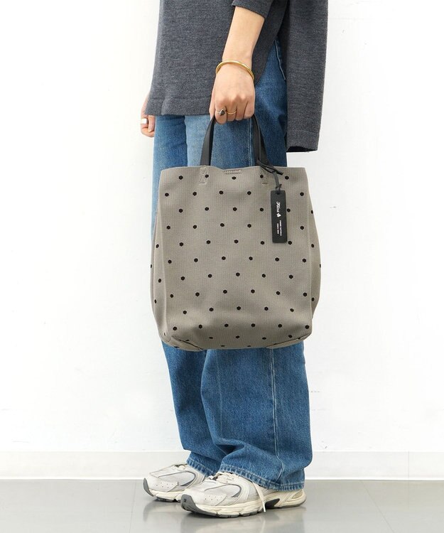 FOLNA RD ニットショッパートートバッグ グレーべージュ