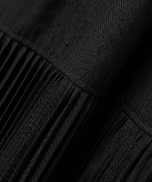 23区 S 【GOLD LABEL】トリアセテートオーガンジー プリーツワンピース ブラック系