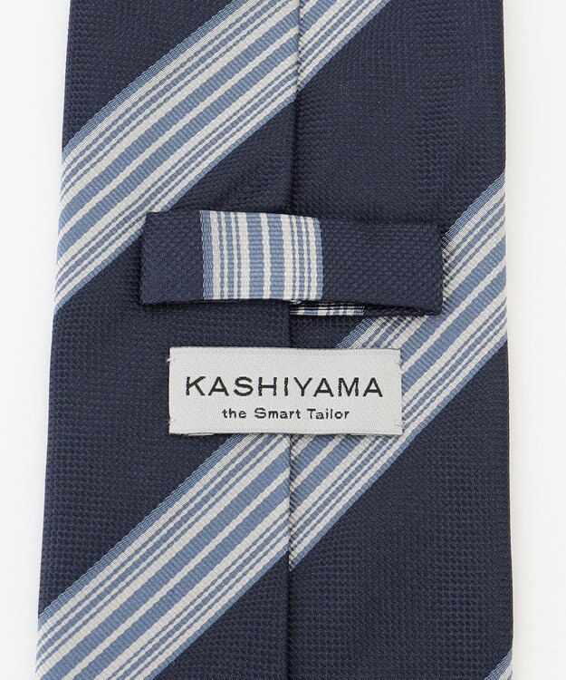 KASHIYAMA KASHIYAMAオリジナル【JAPAN MADE】レジメンタルネクタイ ブルー