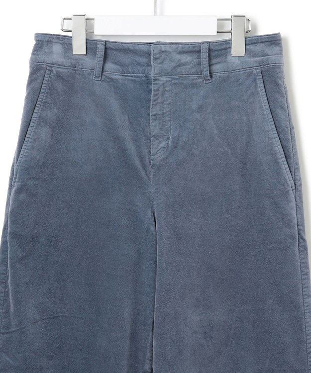 23区 S 【洗える】23区DENIM ベルベットストレッチ ワイドパンツ ブルーグレー