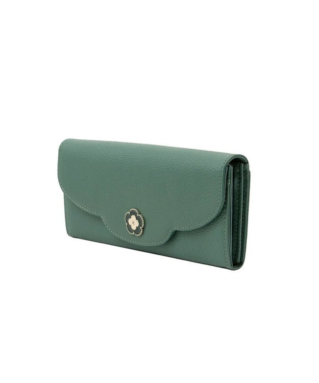 CLATHAS ペルル かぶせ長財布 グリーン