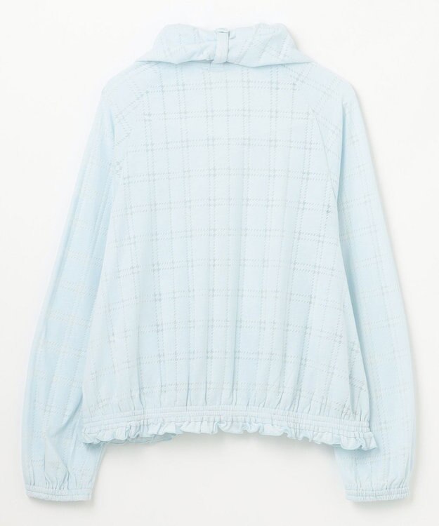 組曲 KIDS 【150-160㎝】【UVケア】オパールチェック パーカー サックスブルー系