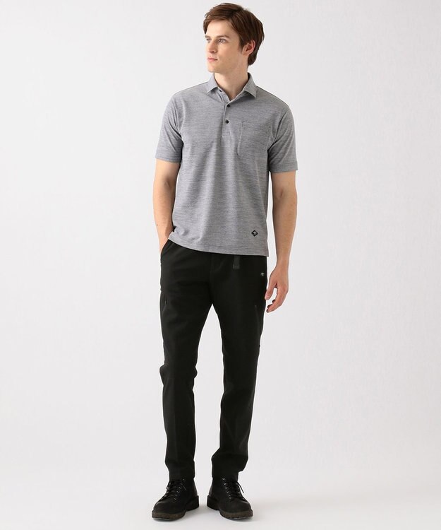 JOSEPH ABBOUD MOUNTAIN クレープドットエアー パンツ ブラック系