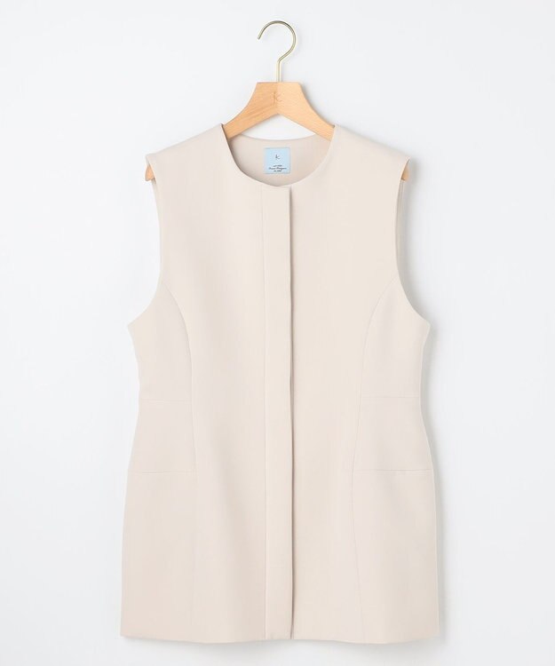 組曲 L 【KUMIKYOKU NAVY】コンフォータブルドレープ ジレ サンドベージュ系