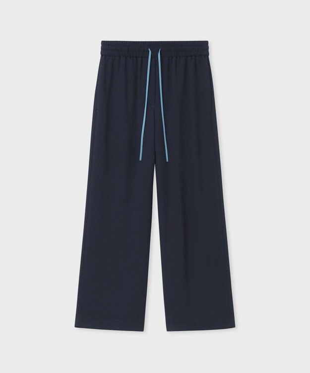 Paul Smith バックサテン ジョーゼット ワイドパンツ ネイビー