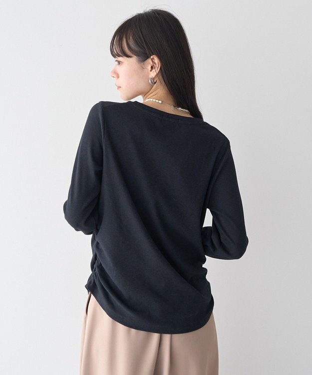 earth music&ecology サイドギャザープルオーバー Black