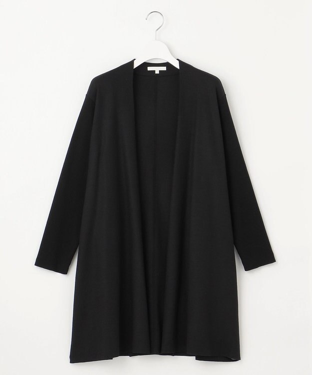 自由区 【洗える】ウールニットコンビジャージー ライトアウター ブラック系