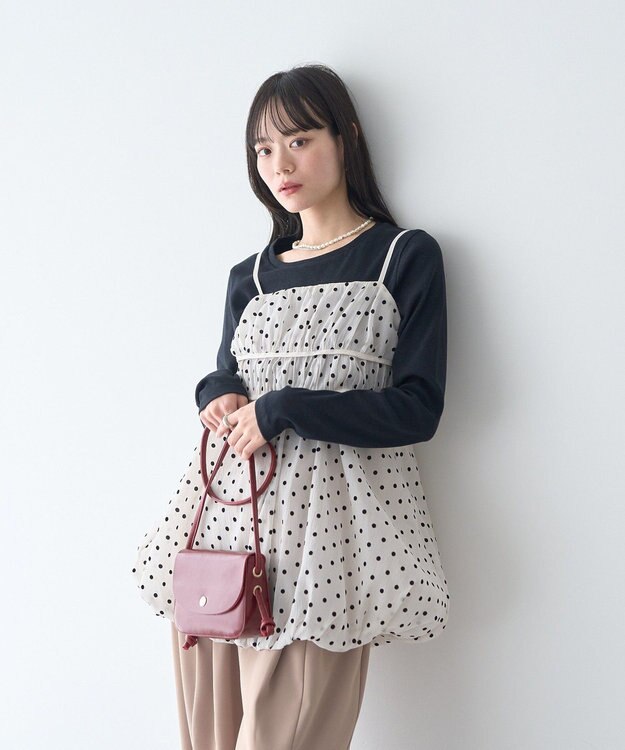 earth music&ecology サイドギャザープルオーバー Black