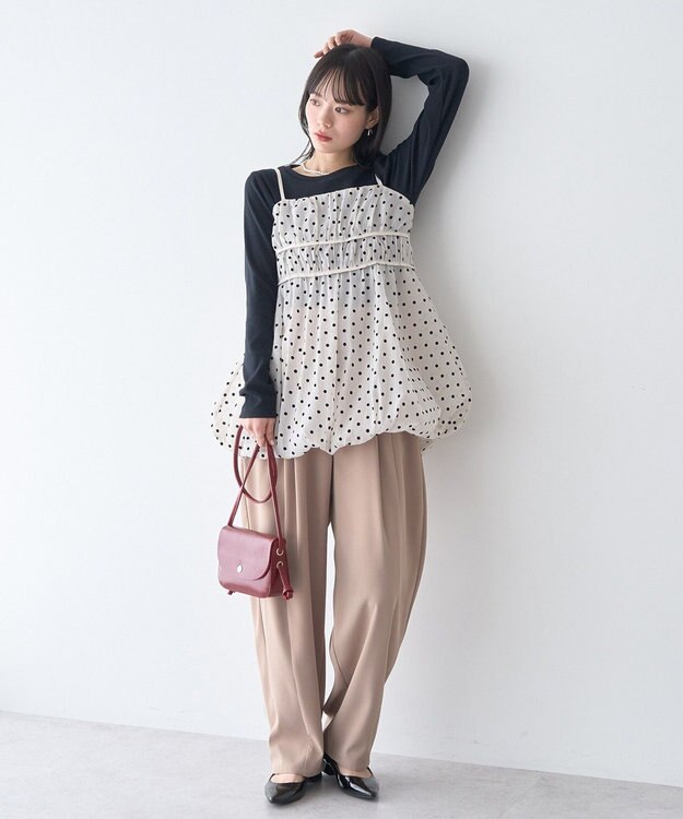 earth music&ecology サイドギャザープルオーバー Black