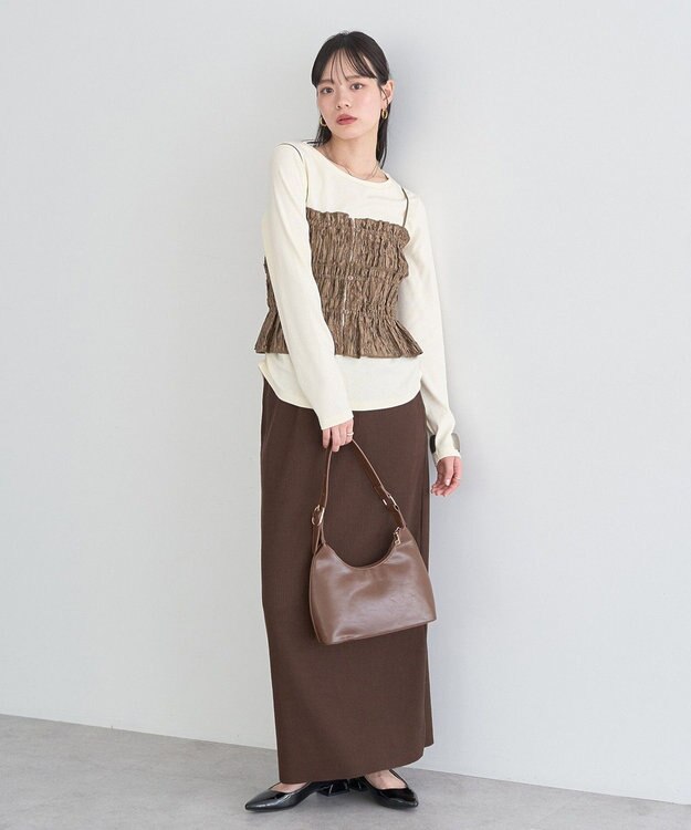 earth music&ecology サイドギャザープルオーバー Ivory