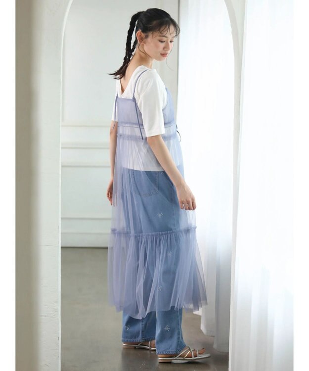 Green Parks ・ＥＬＥＮＣＡＲＥ　ＤＵＥ　２ｗａｙチュールキャミワンピ Blue