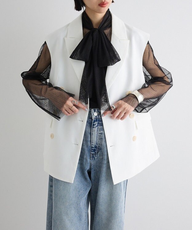 Green Parks テーラードベスト Off White