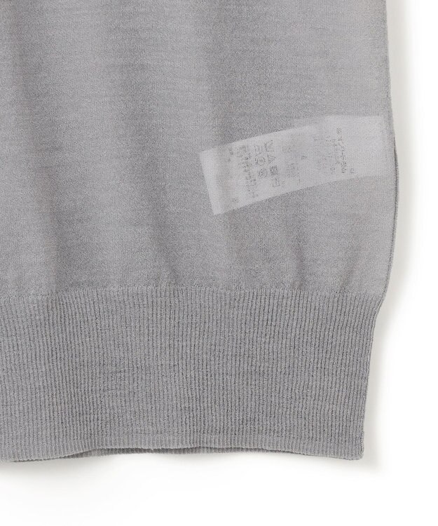 BEIGE， 【洗える・GLOW 10月号掲載】CADDO / シアーウールメッセージロゴＴニット Md.Gray