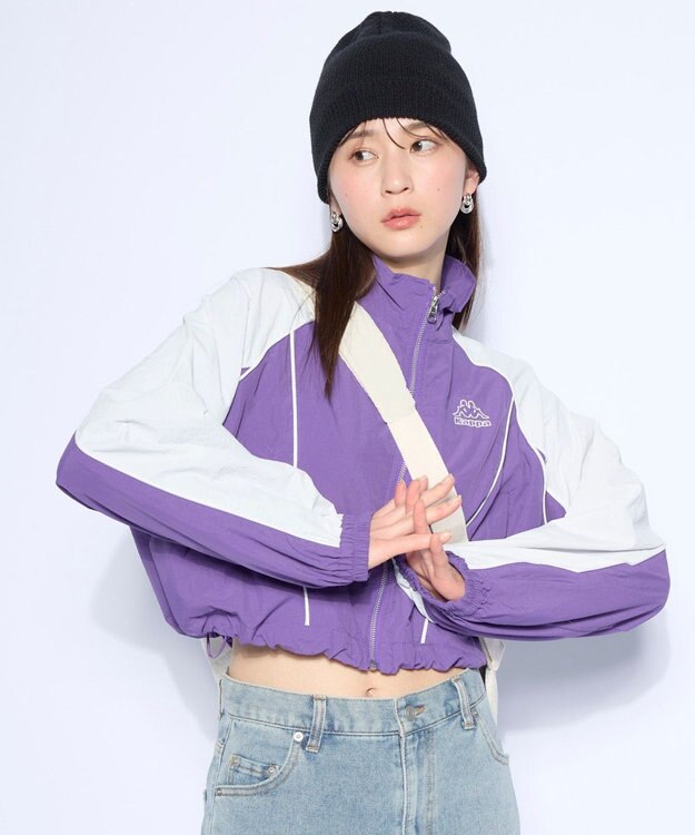 OP／FILA 【Kappa】ショート丈 ナイロントラックジャケット パープル