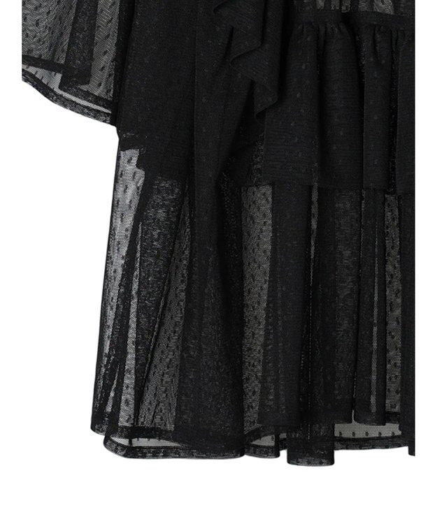 Green Parks ■ＥＳＣＡＲ　ドットチュールフレアヨークプルオーバー Black