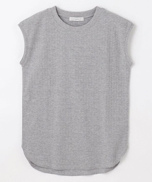 ANY L 【洗濯機可/接触冷感/UVカット】汗ジミ防止テレコノースリーブプルオーバー トップグレー