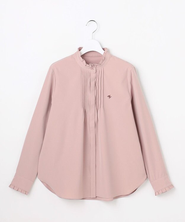 ANY SIS S ピンタックフリル シャツ ピンク