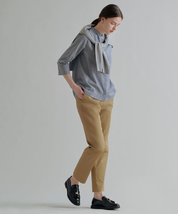 J.PRESS LADIES S Vis/Pe スパーク ニット カーディガン ライトグレー系