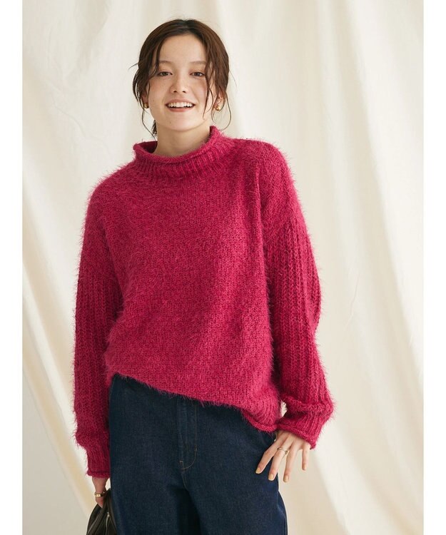 CRAFT STANDARD BOUTIQUE バスケットモールスタンドネックプルオーバー Pink