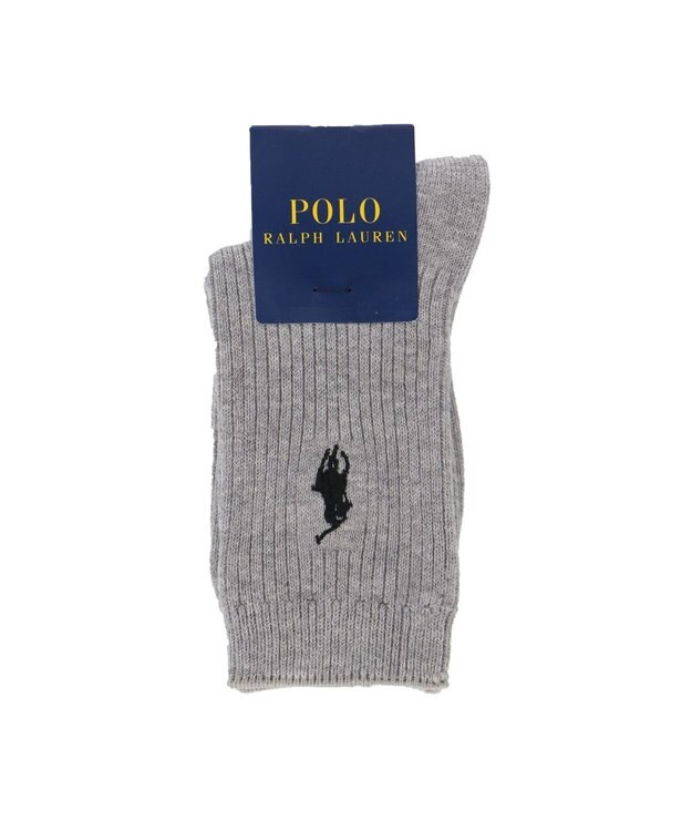 NAIGAI POLO RALPH LAUREN ポロ ラルフ ローレン｜子供 男の子 女の子 キッズ ボーイズ ガールズ｜ワンポイント刺繍 綿混｜リブ クルー丈 スクールソ ライトグレー