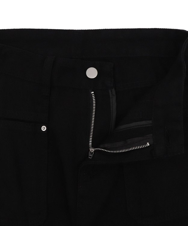 WEGO マルチポケットワイドカーゴパンツ ブラック