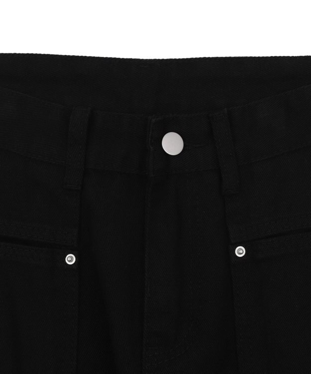 WEGO マルチポケットワイドカーゴパンツ ブラック