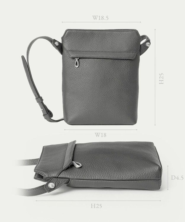 GOTAIRIKU 【ETIAM】シュリンク 縦型ショルダーバッグ《Grace》 ブラック系