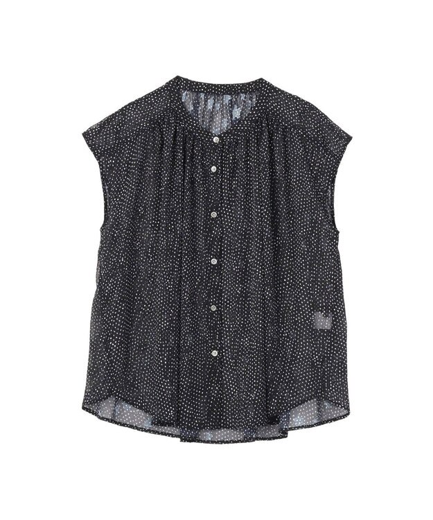 YECCA VECCA シアードット柄ブラウス Black