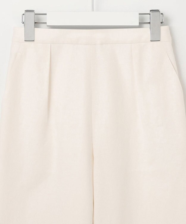 23区 L 【洗える】リネンエンブロイダリー ワイドパンツ ホワイト系